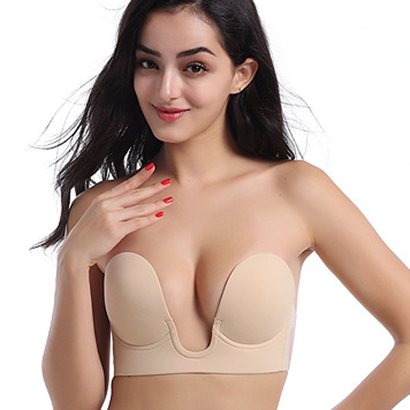 OW-01 U-shaped traceless invisible bra gathered Strapless